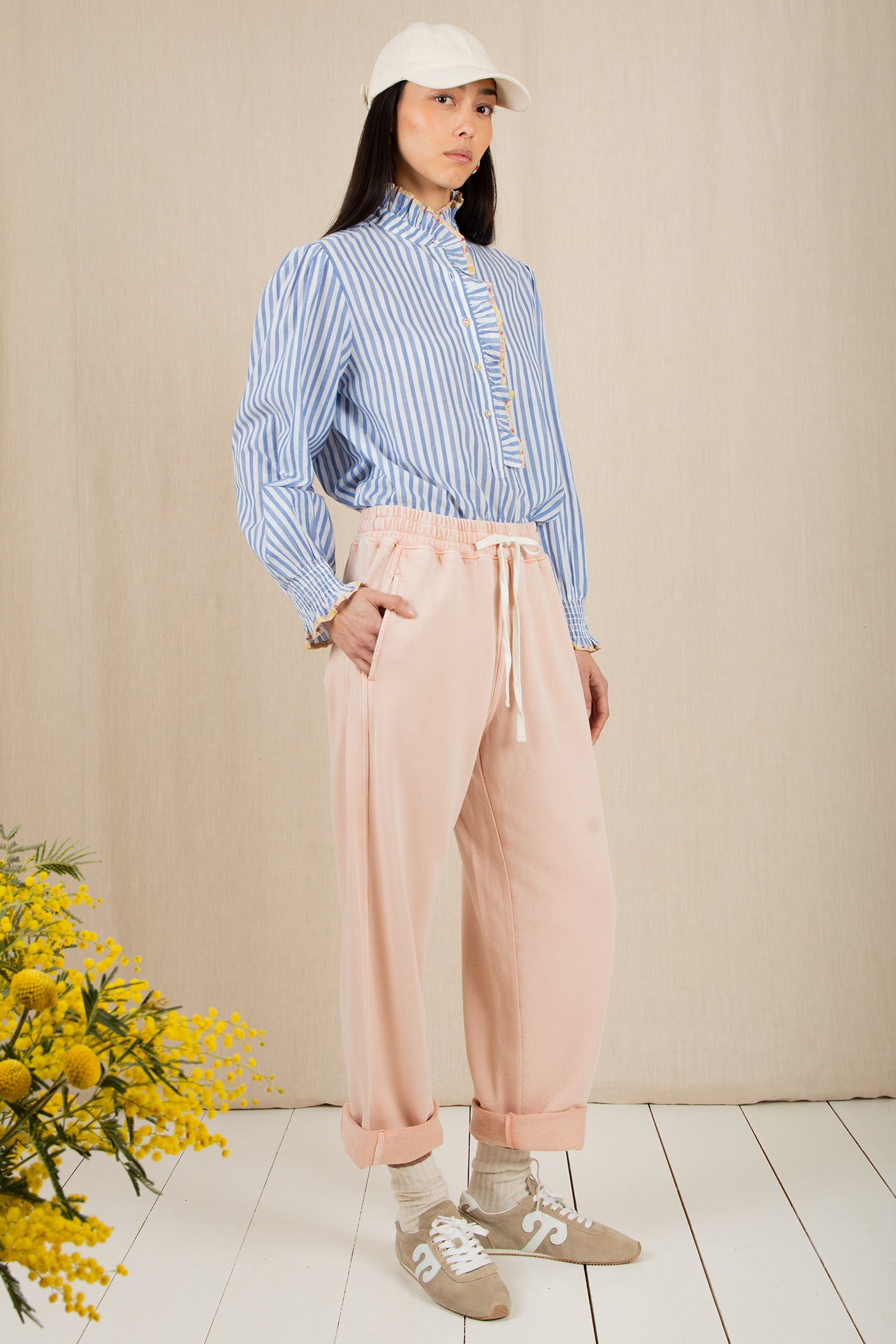 Bonte Noemi Rosewater Pink Garment-Dyed Organic Cotton Sweatpants