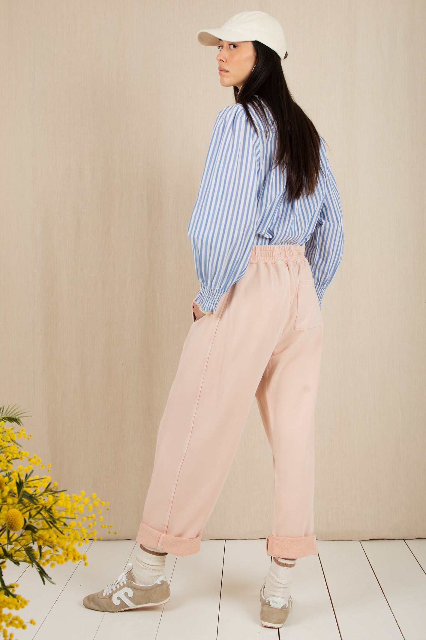 Bonte Noemi Rosewater Pink Garment-Dyed Organic Cotton Sweatpants