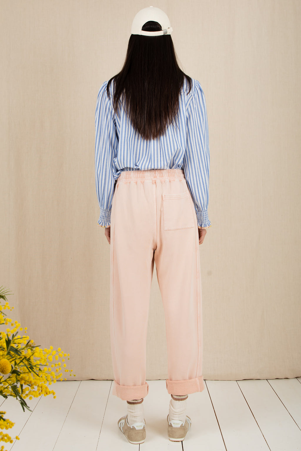 Bonte Noemi Rosewater Pink Garment-Dyed Organic Cotton Sweatpants