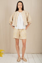 Bonte Vida Navy Lemon Zest Reversibale Organic Cotton Jacket