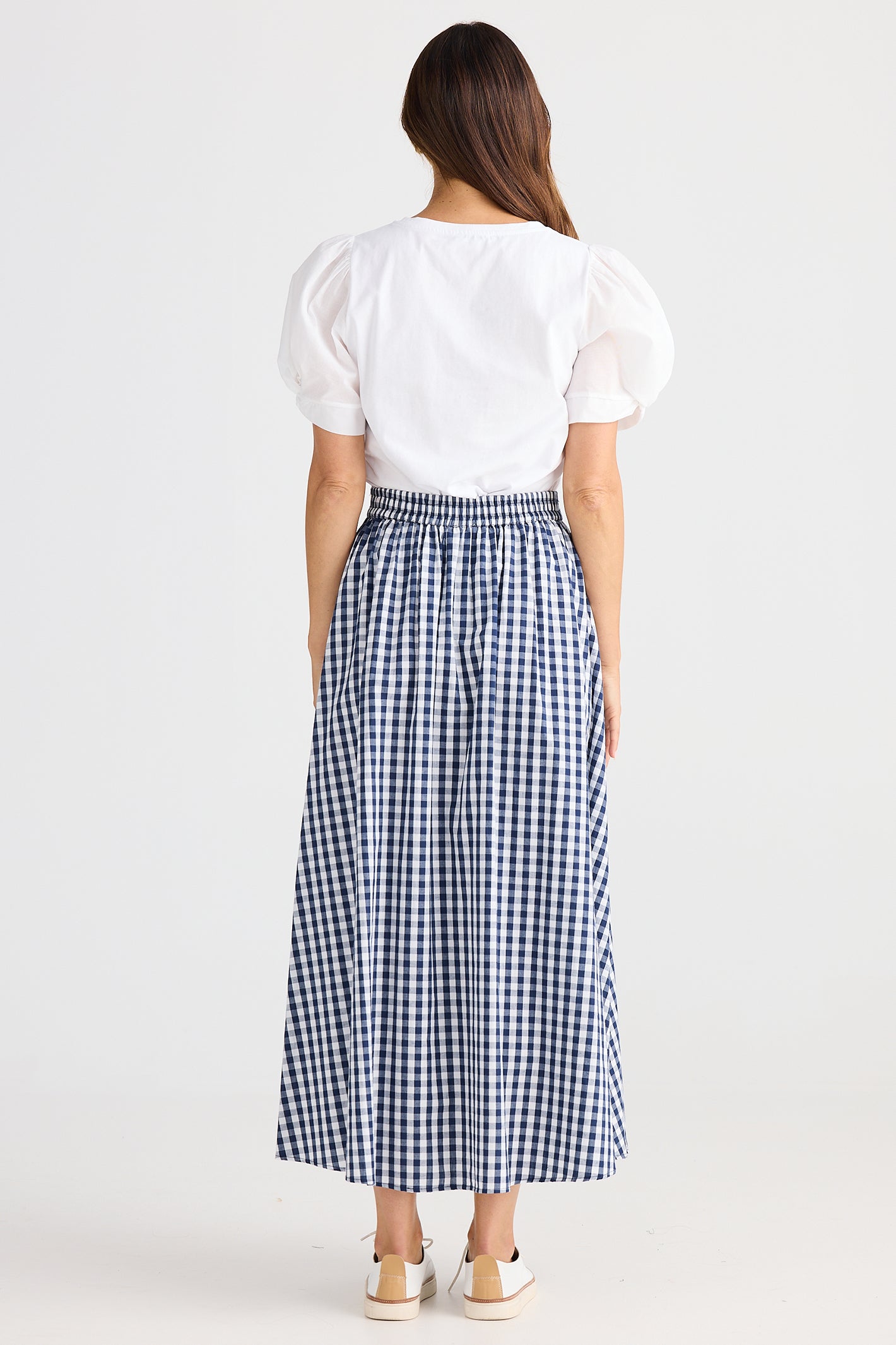 Brave+True BT25384 Lucy Navy Gingham Skirt