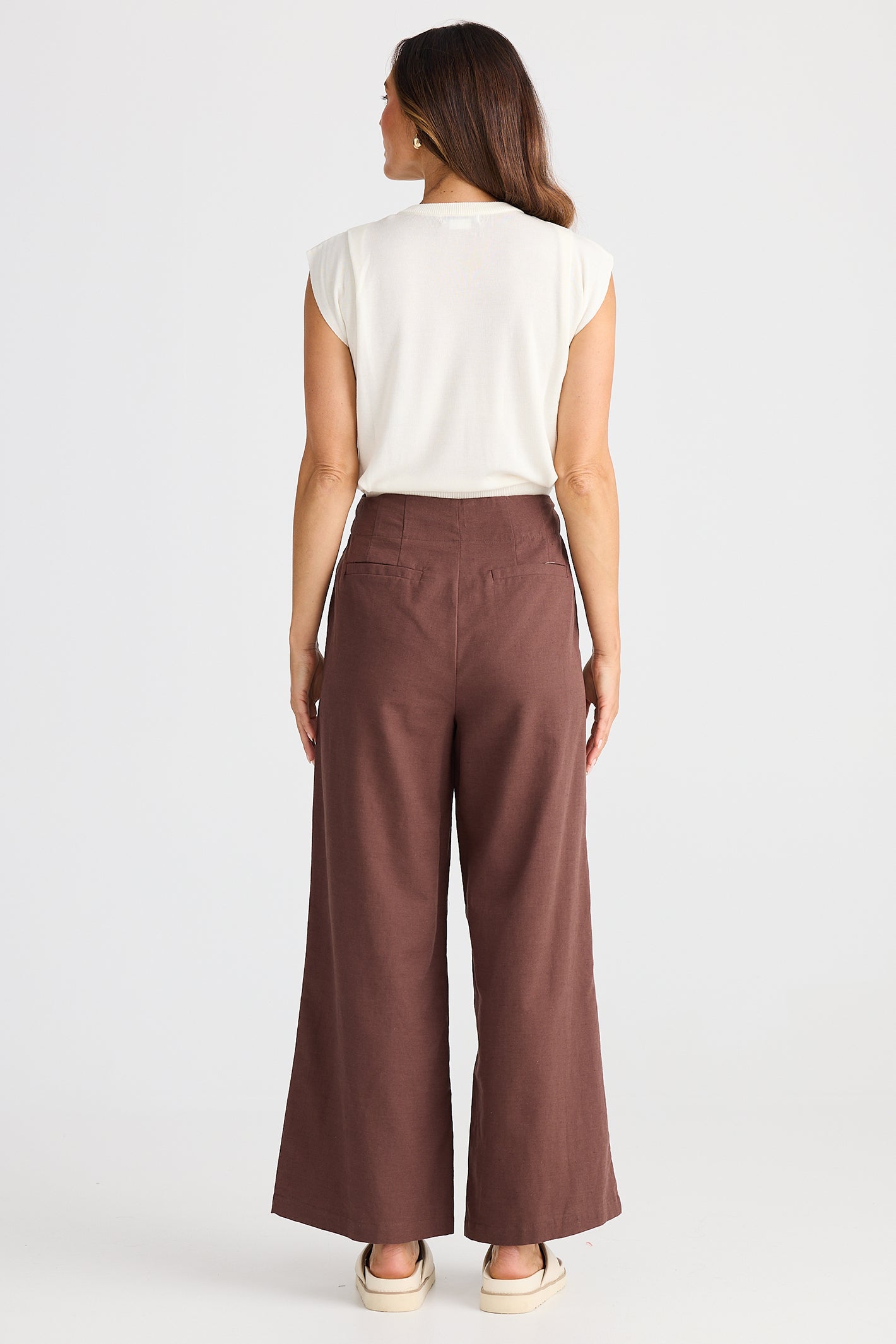 Brave+True BT25413 Dover Chocolate Brown Wide Leg Trousers