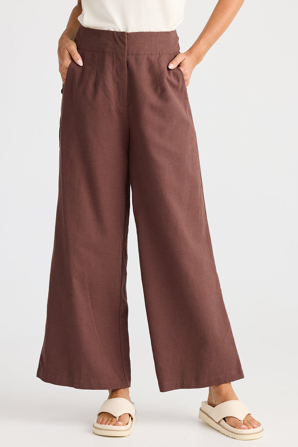 Brave+True BT25413 Dover Chocolate Brown Wide Leg Trousers