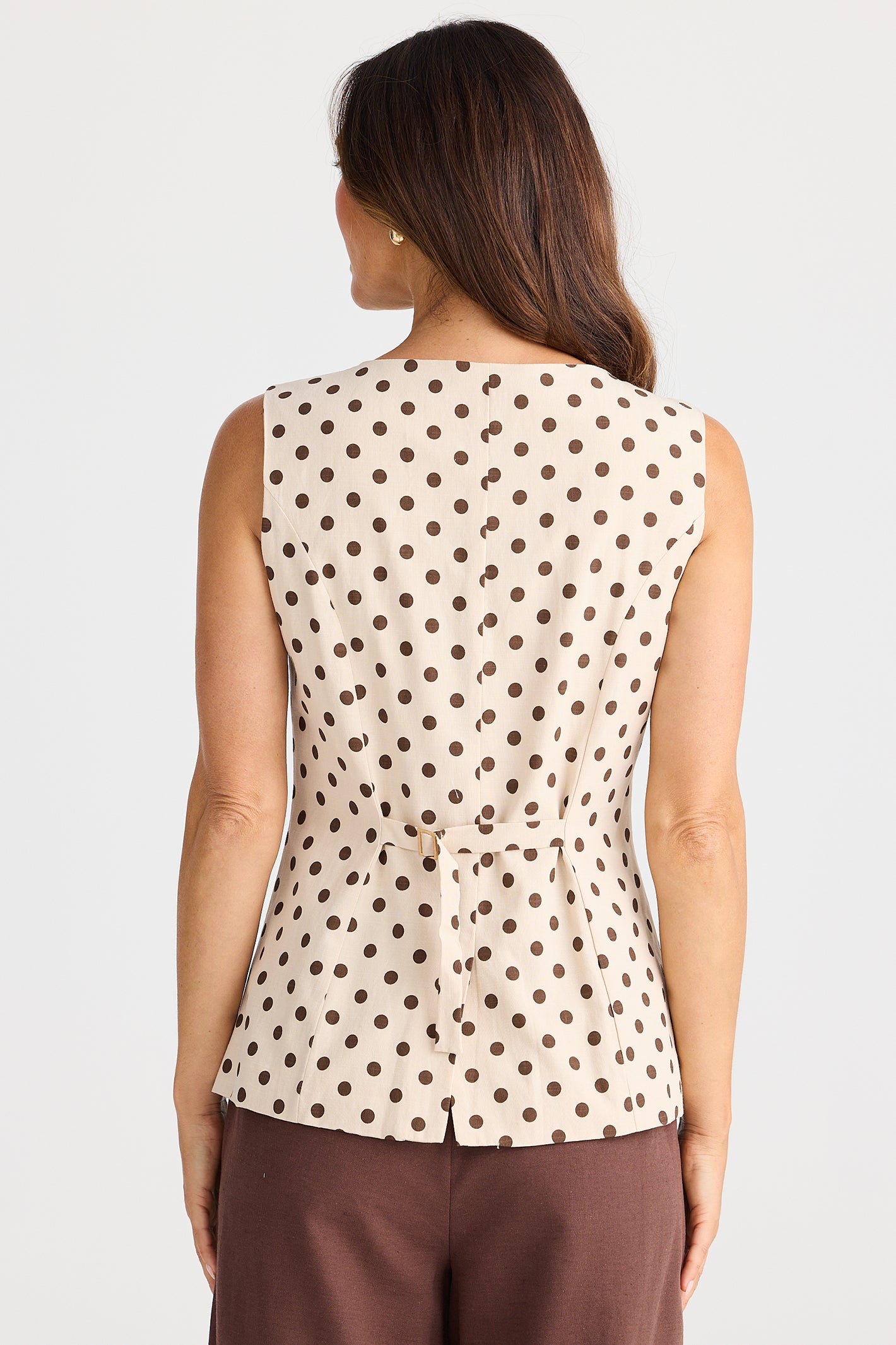 Brave+True BT25425 Eden Chocolate Brown Polka Dot Waistcoat