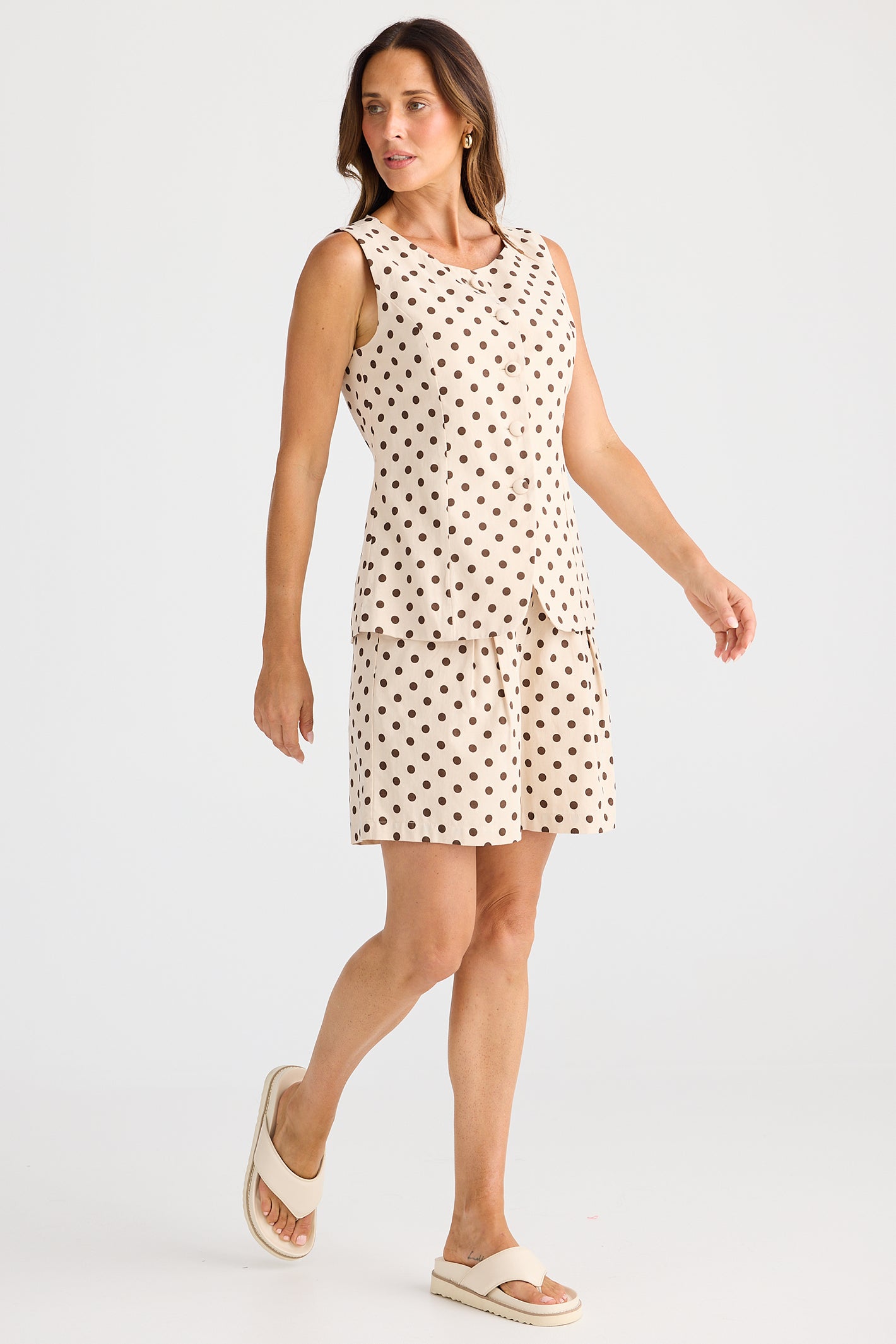 Brave+True BT25425 Eden Chocolate Brown Polka Dot Waistcoat