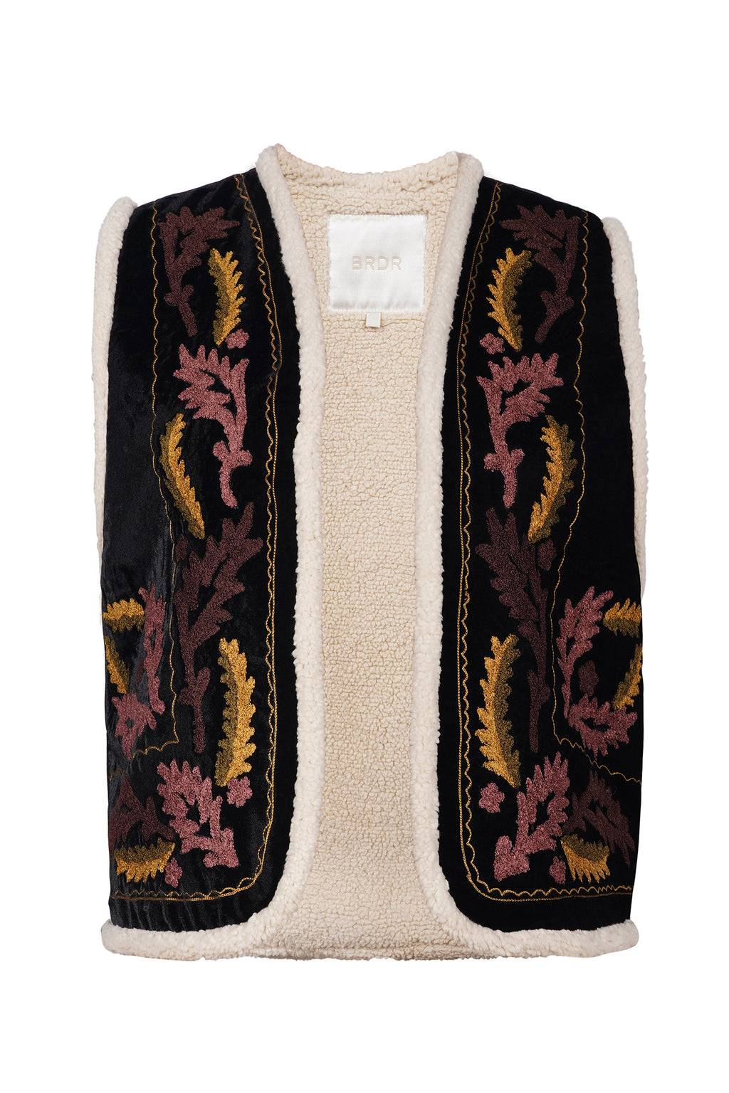 BRDR Celia Noir Black Vest, front packshot