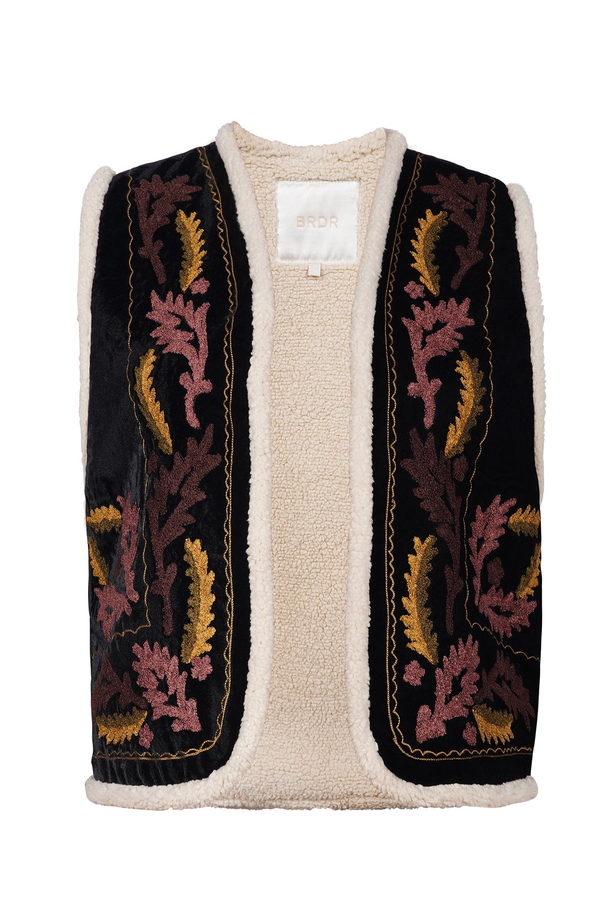BRDR Celia Noir Black Vest, front packshot