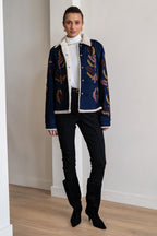 BRDR Raw Dark Indigo Blue Denim Jacket, front full length