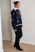 BRDR Raw Dark Indigo Blue Denim Jacket, side view