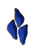 Georgia Charal Bronze & Blue Hand Painted Triple Organic Pod Brooch