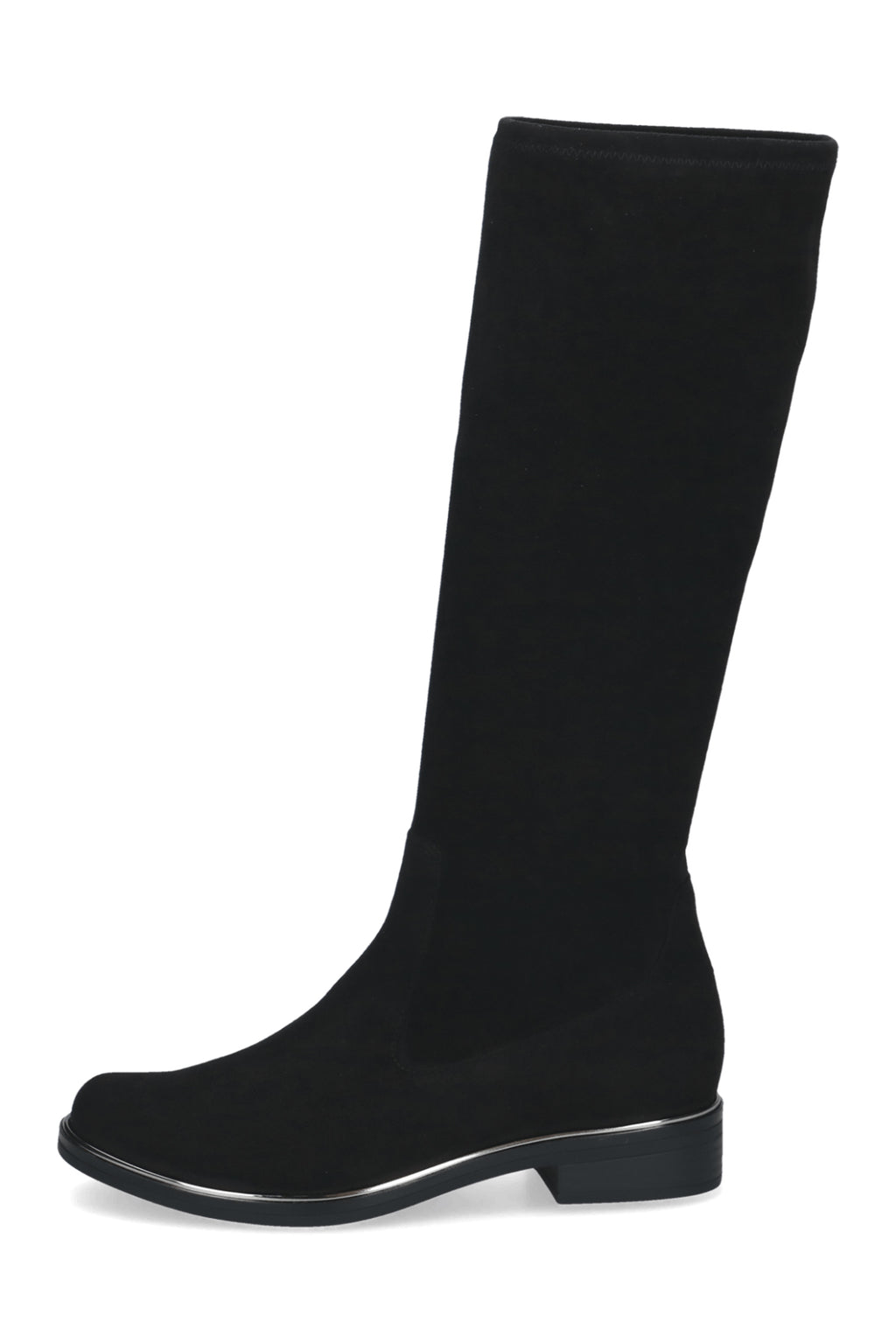 Caprice Black Stretch Knee High Boots 25512, inner side view
