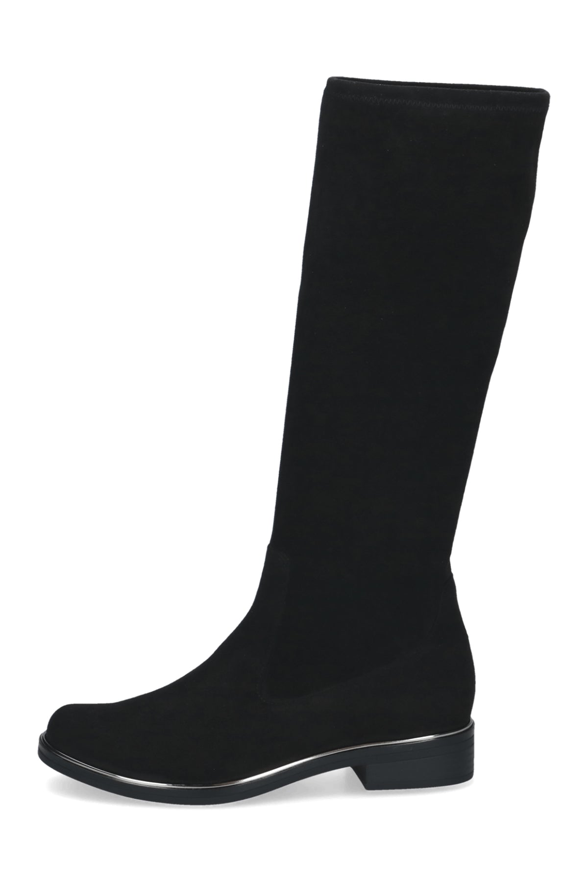 Caprice Black Stretch Knee High Boots 25512, inner side view