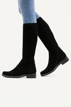 Caprice Black Stretch Knee High Boots 25512, worn with jeans