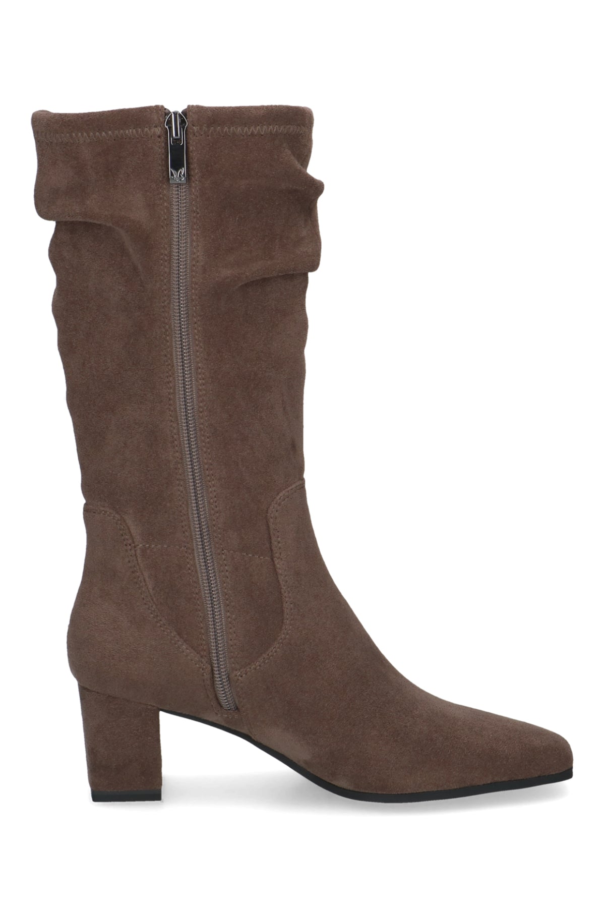 Caprice Café Brown Stretch Slouch Boots 25303, side view