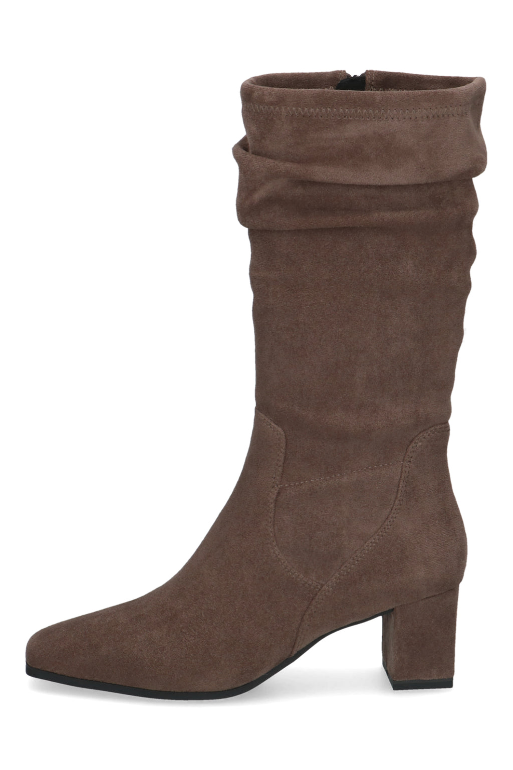 Caprice Café Brown Stretch Slouch Boots 25303, inner side view