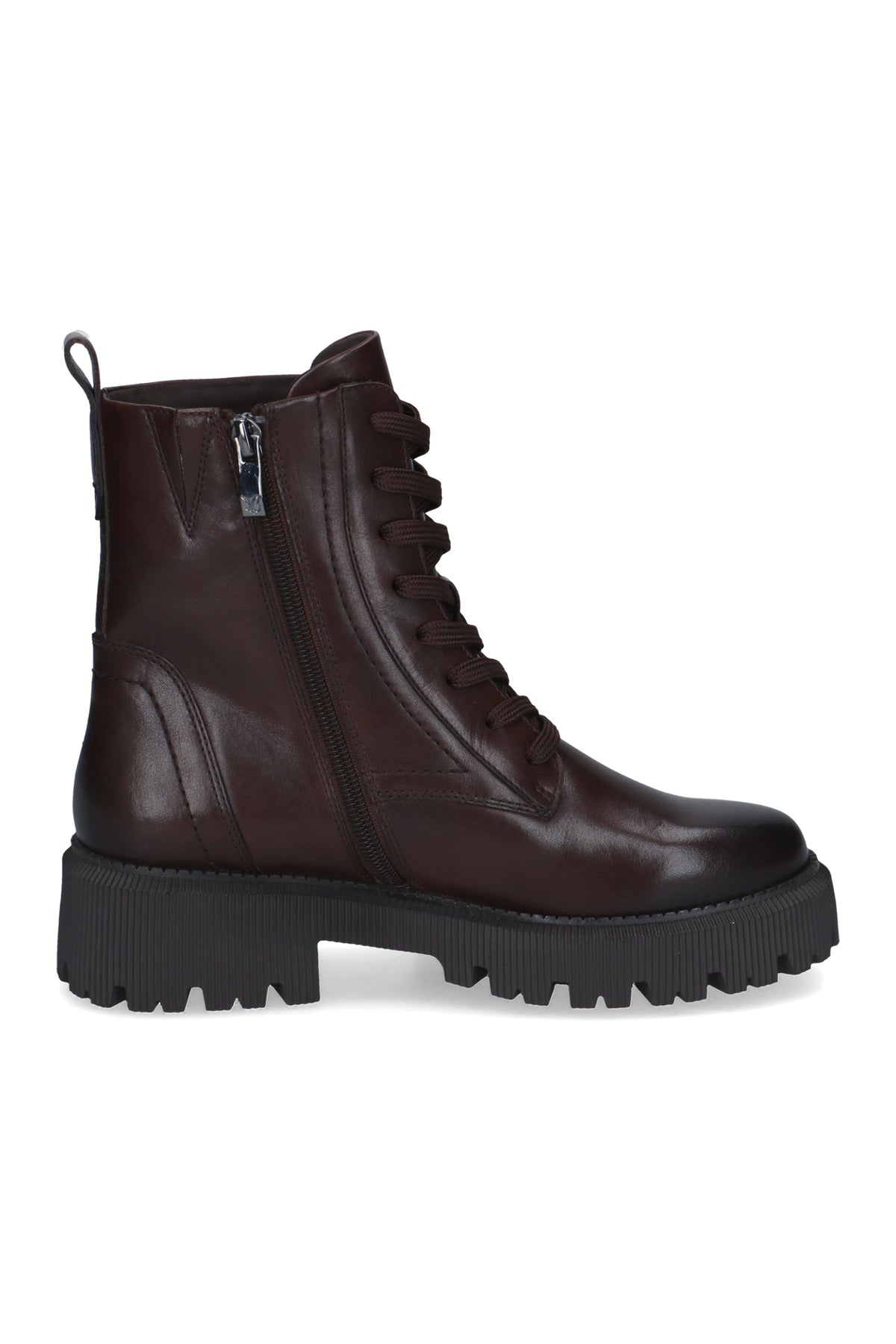 Caprice Dark Brown Nappa Ankle Boots 25217, side view
