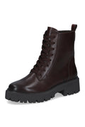 Caprice Dark Brown Nappa Ankle Boots 25217, front three-quarter view