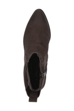 Caprice Dark Brown Nubuck Ankle Boots 25310, top view
