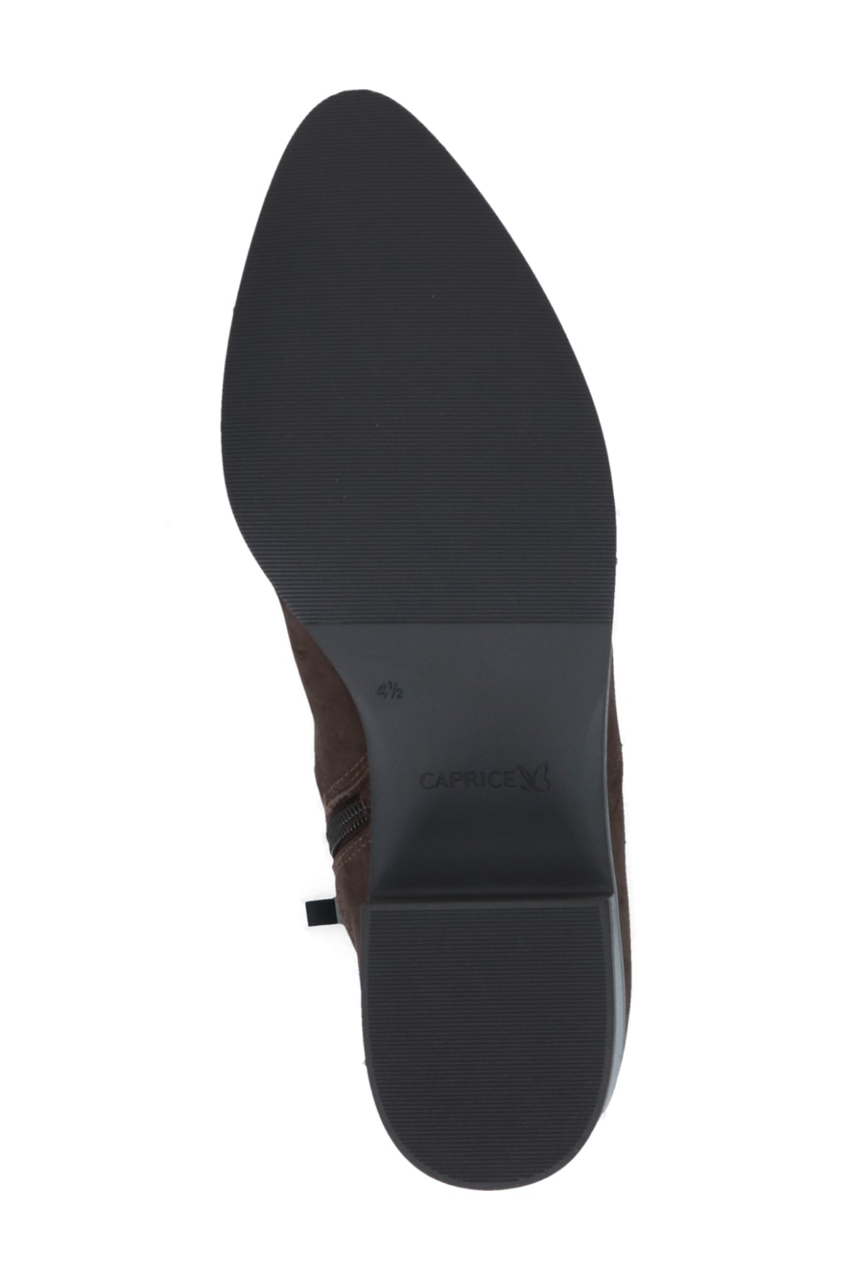 Caprice Dark Brown Nubuck Ankle Boots 25310, sole view