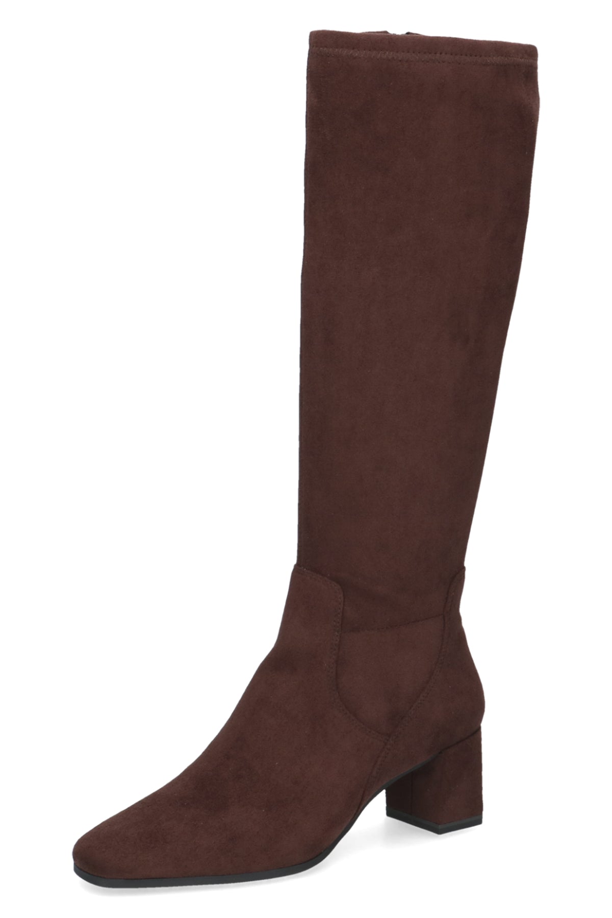 Caprice Dark Brown Stretch Knee High Boots 25547, side view