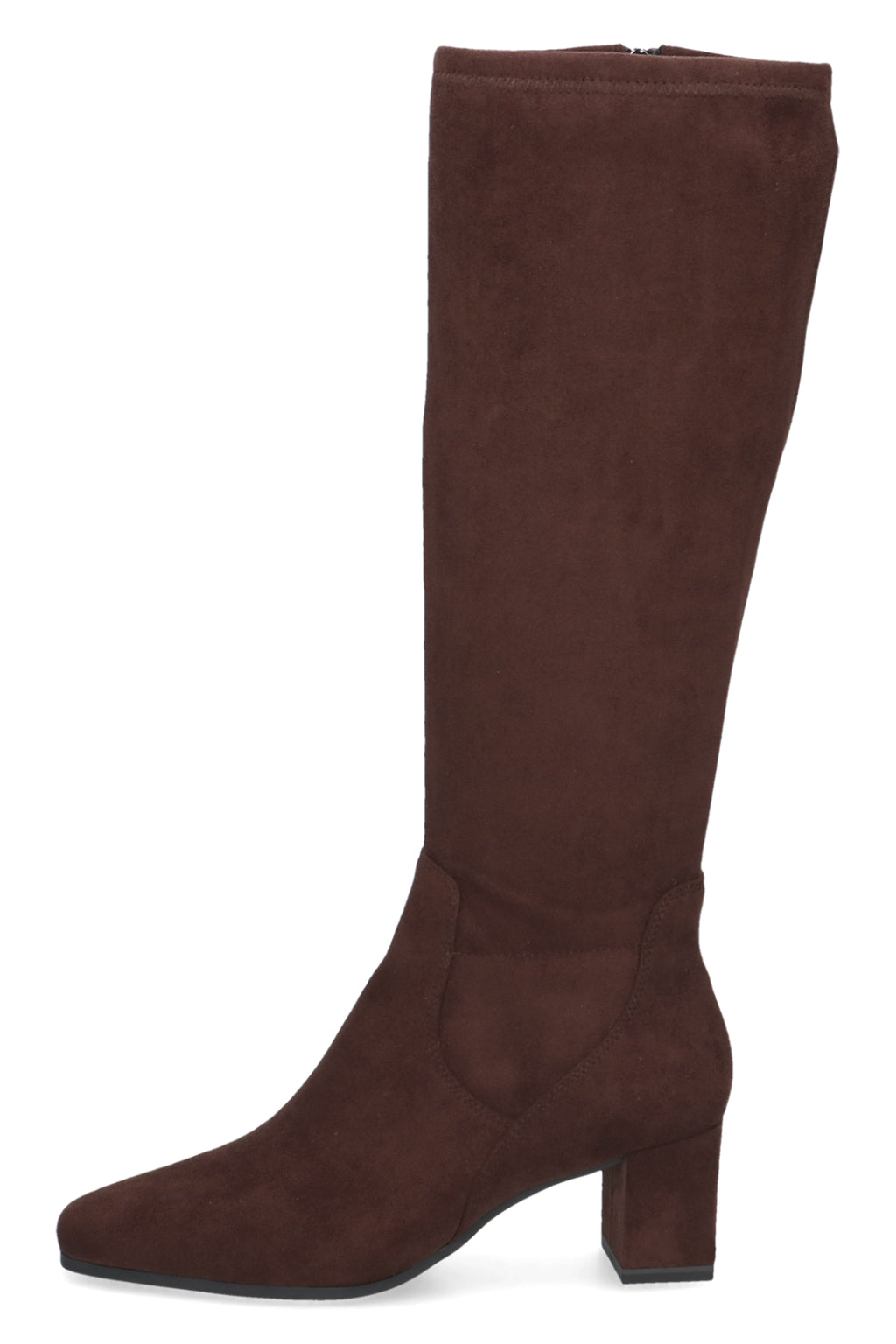 Caprice Dark Brown Stretch Knee High Boots 25547, outer side view