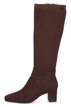 Caprice Dark Brown Stretch Knee High Boots 25547, outer side view