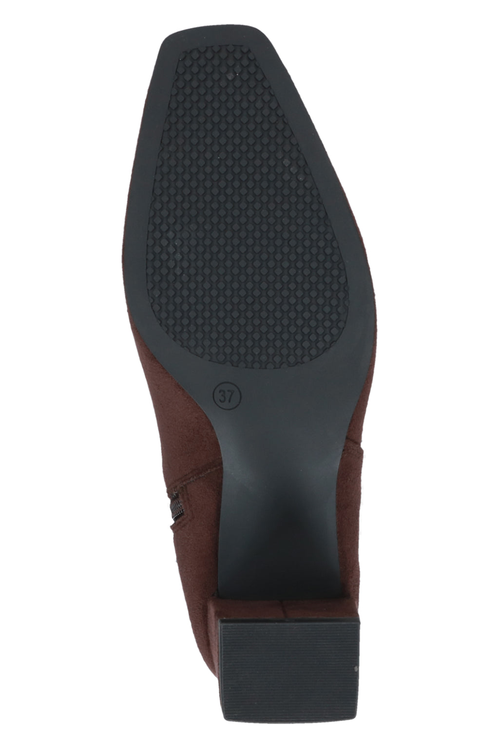 Caprice Dark Brown Stretch Knee High Boots 25547, sole view