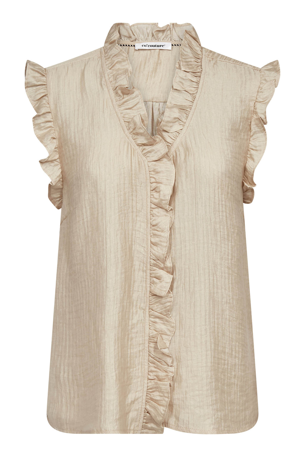 Co'Couture TassyCC Bisquit Beige Frill Top 262-45161 320