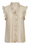 Co'Couture TassyCC Bisquit Beige Frill Top 262-45161 320