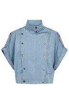 Co'Couture TillyCC Fade Denim Blue Short Sleeve Shirt 262-40050 114