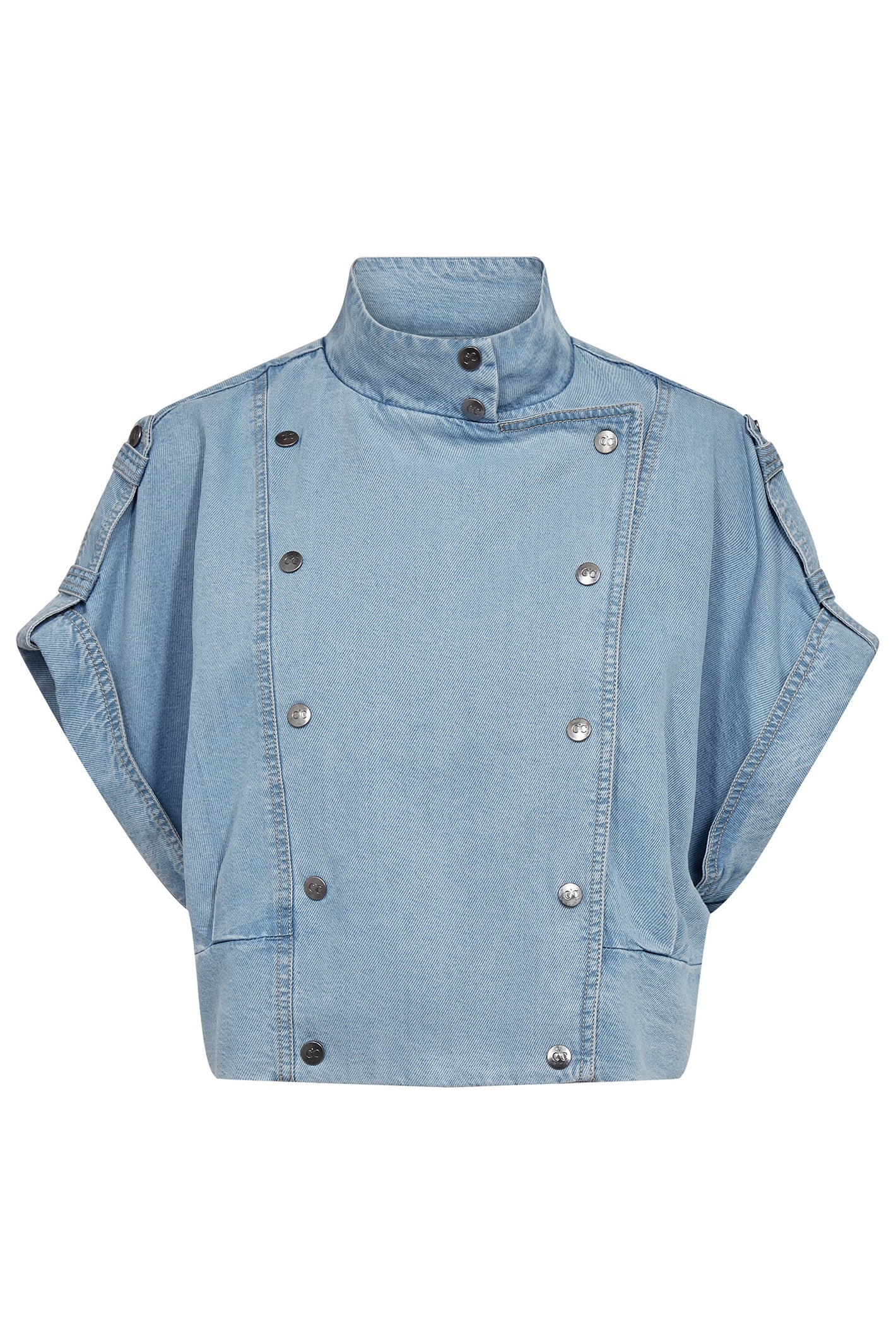 Co'Couture TillyCC Fade Denim Blue Short Sleeve Shirt 262-40050 114