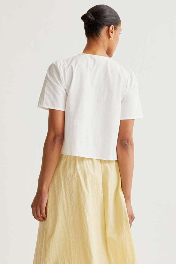 Compania Fantastica 61C 11045 White Short Sleeve Cotton Top