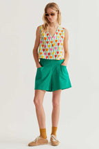 Compania Fantastica 61C 43013 Multicolour Tulipa Print Waistcoat Top