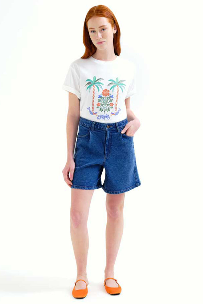 Compania Fantastica 62C 42108 White Palm Mermaid Print T-Shirt