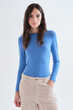 Compania Fantastica Blue Lettuce Edge Long Sleeve Top 63C/11093, front view