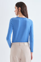 Compania Fantastica Blue Lettuce Edge Long Sleeve Top 63C/11093, back view
