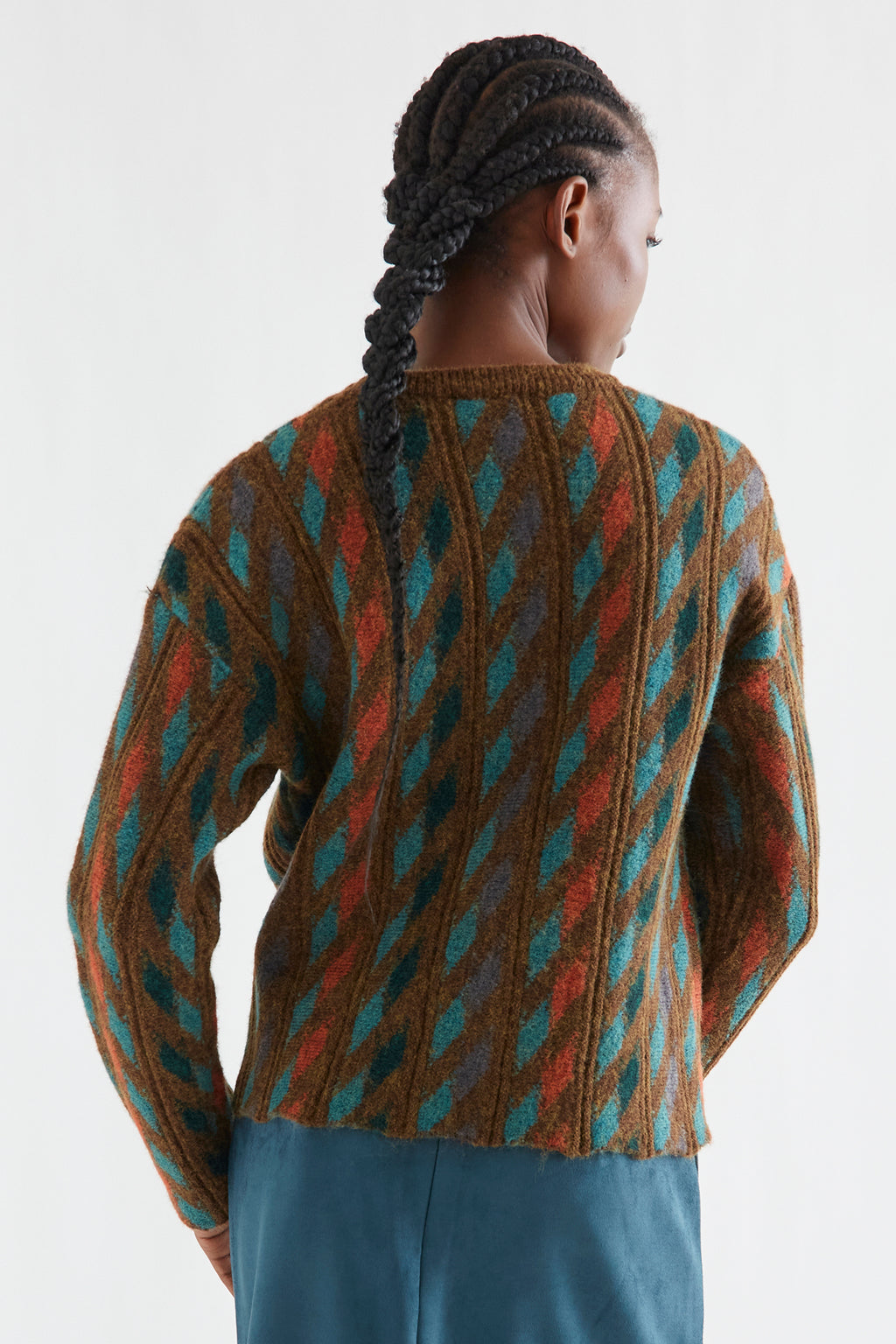 Compania Fantastica Multicolour Geometric Knit Jumper 64C/10295, back view