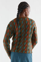 Compania Fantastica Multicolour Geometric Knit Jumper 64C/10295, back view