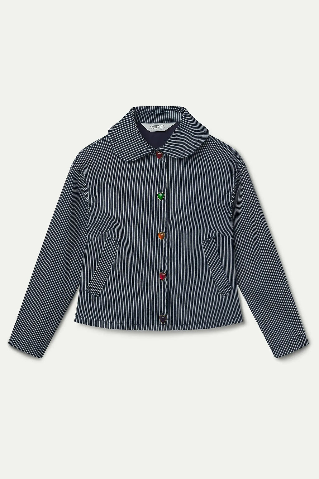 Compania Fantastica Navy Blue Striped Cropped Jacket 63C/11012, packshot