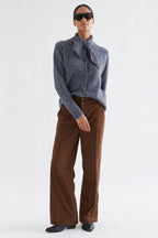 Compania Fantastica Stripes Blue Tie Neck Knit Cardigan 64C/10262, full length