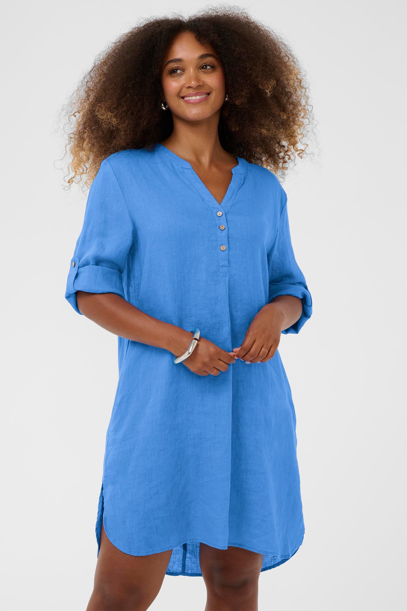 Cream Clothing CRBellis Palace Blue Caftan Short Dress 10611576 184043