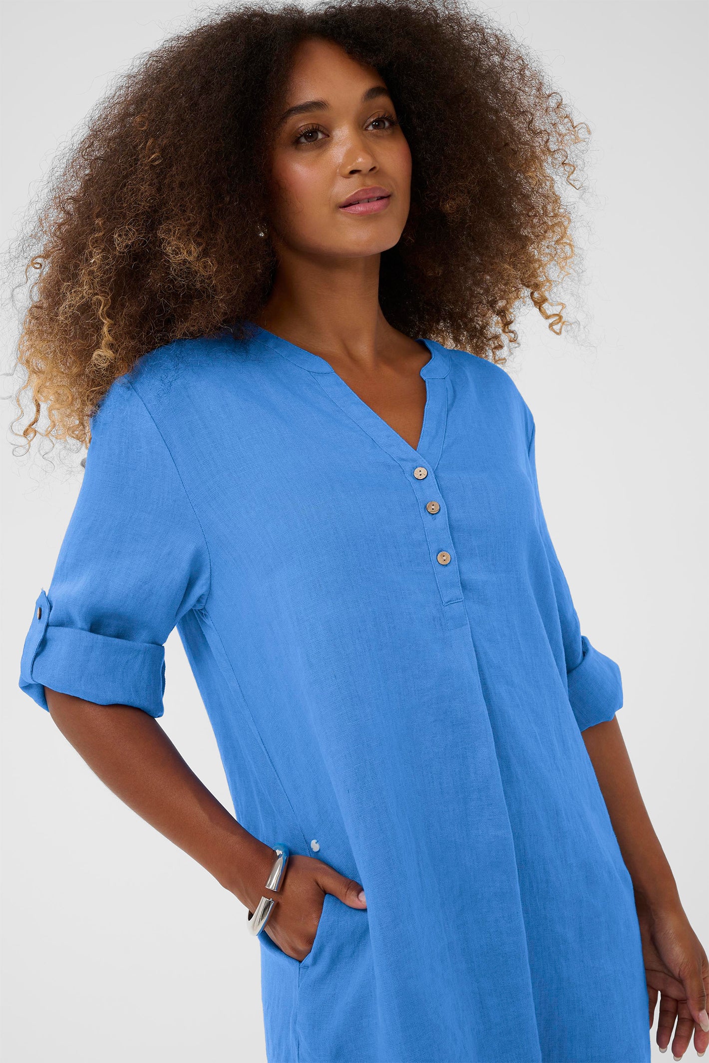 Cream Clothing CRBellis Palace Blue Caftan Short Dress 10611576 184043