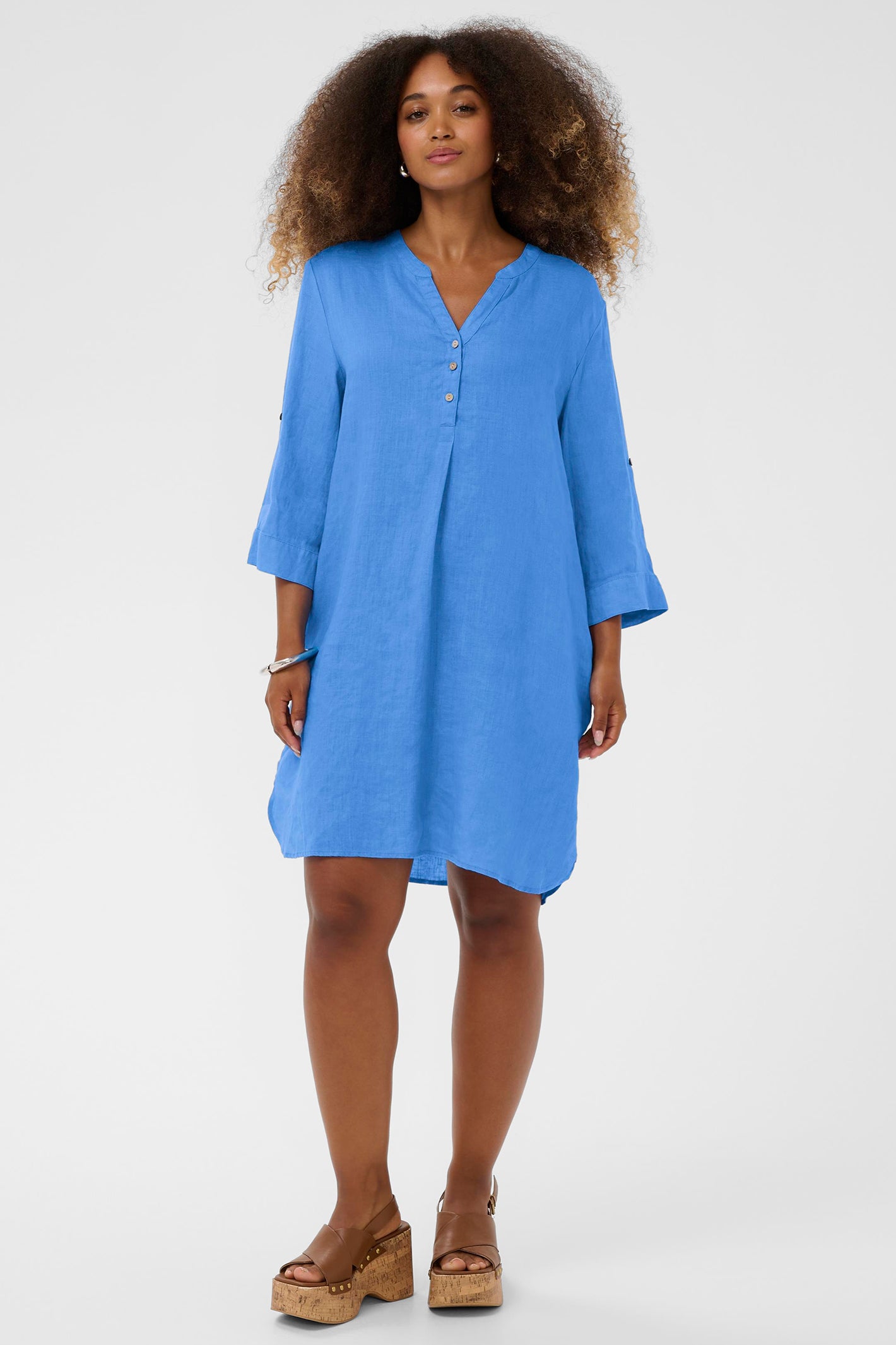 Cream Clothing CRBellis Palace Blue Caftan Short Dress 10611576 184043