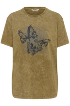 Cream Clothing CRCarmen Pitch Black Butterfly T-Shirt 10614822 109227
