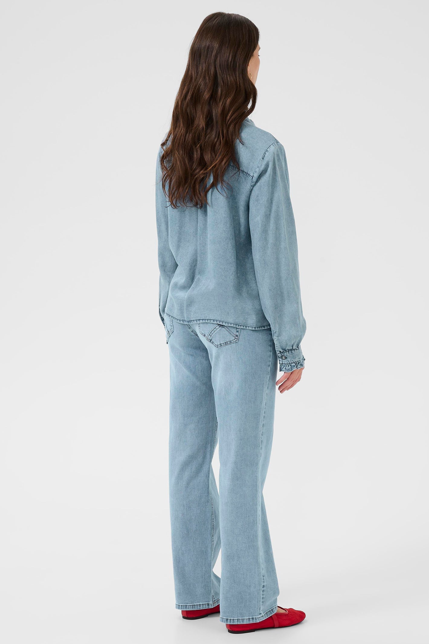 Cream Clothing CREllie Seattle Mid Blue Denim Blouse 10614599 108865