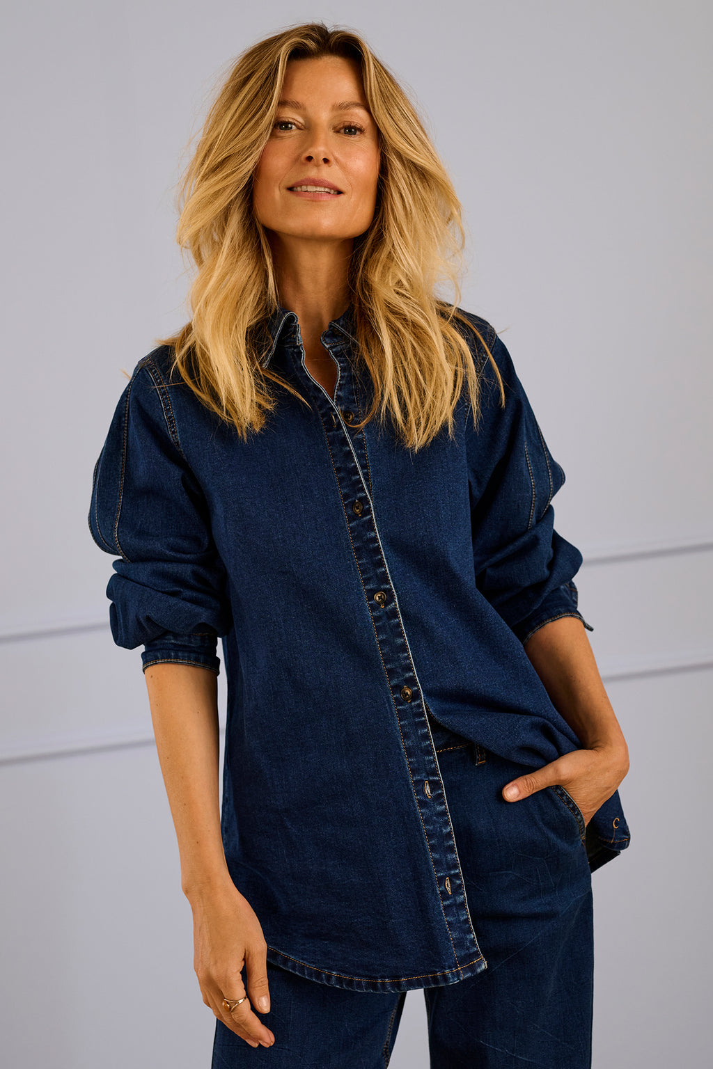 Cream Clothing CRMaddie Oakland Mid Blue Denim Shirt 10614569 108742