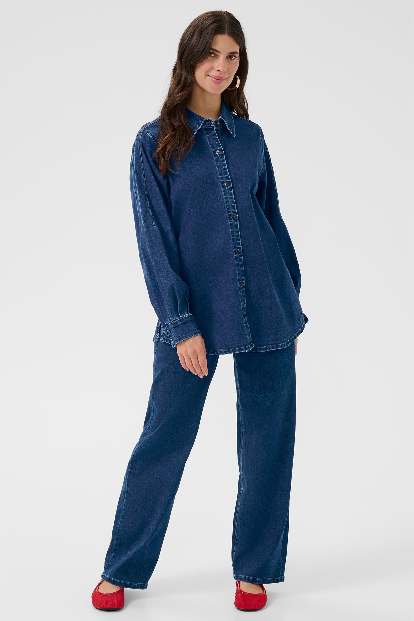 Cream Clothing CRMaddie Oakland Mid Blue Denim Shirt 10614569 108742