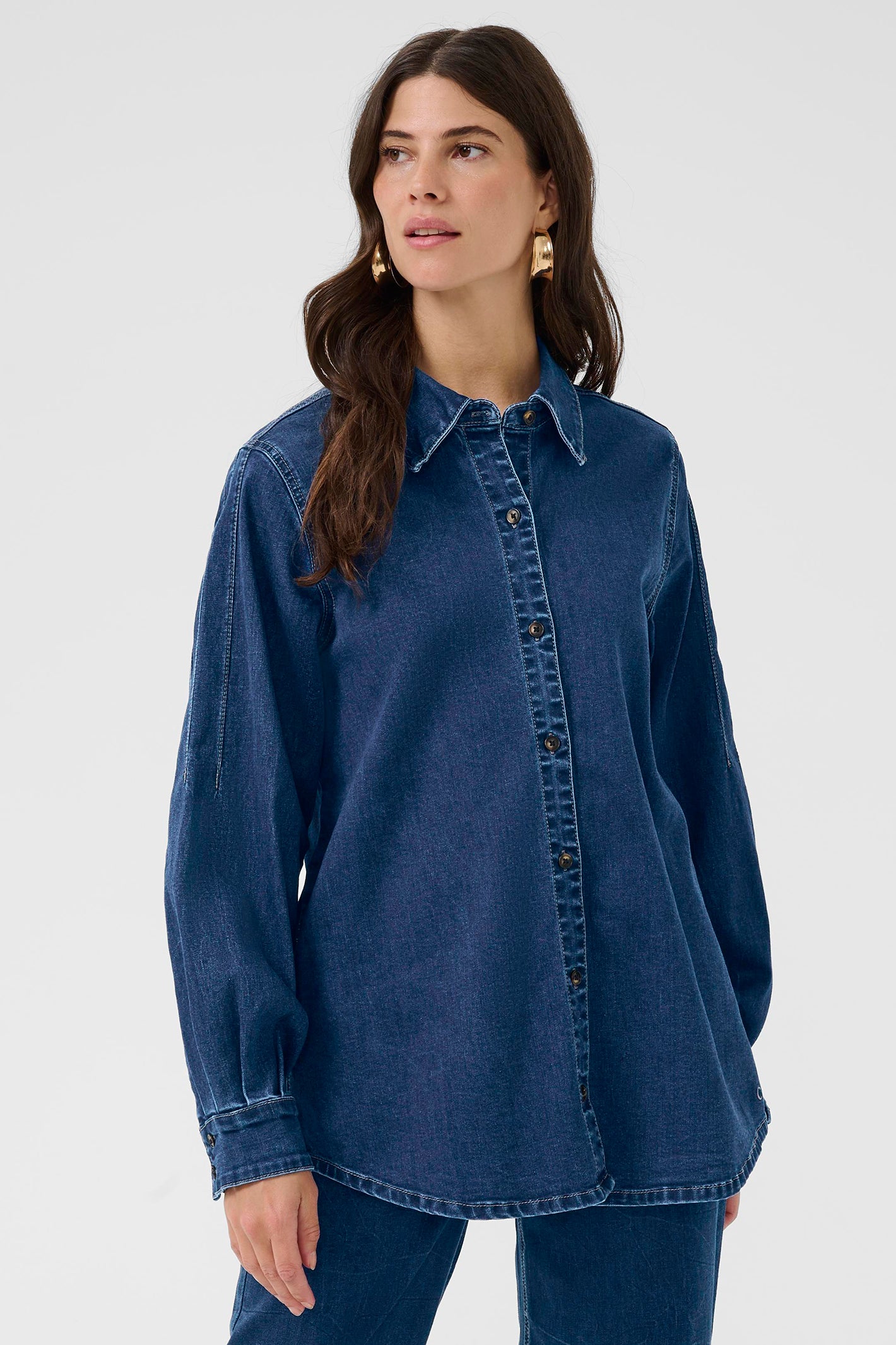 Cream Clothing CRMaddie Oakland Mid Blue Denim Shirt 10614569 108742