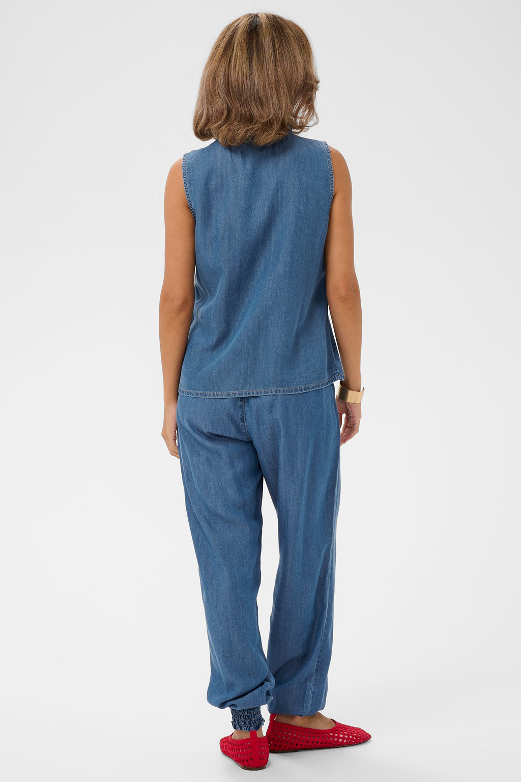 Cream Clothing CRMolly Jaspar Blue Denim Sleeveless Blouse 10614943 109128