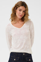 Cream Clothing CROlive Snow White V-Neck T-Shirt 10614612 110602